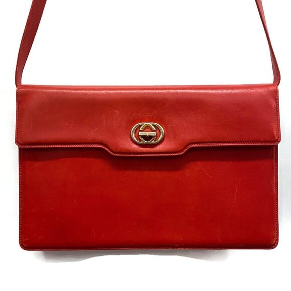 Gucci Vintage Guccissima Red Leather Shoulder Bag - Picture 1 of 10